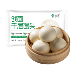 悦味纪 戗面千层馒头600g*2包 共12个 山东老面馒头 半成品早餐速食