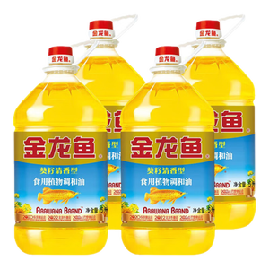金龙鱼 食用油 葵花籽清香型食用植物调和油5L*4