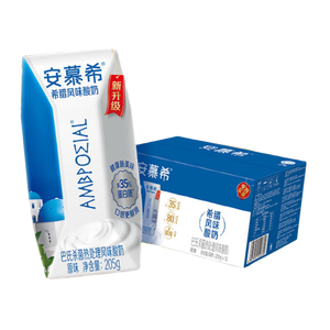 安慕希伊利希腊风味经典原味酸奶常温整箱牛奶乳品儿童营养早餐礼盒装 原味205g*10盒*1箱4月产