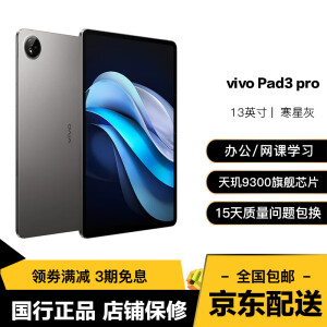 vivo Pad3 pro二手平板电脑 13英寸 蓝晶×天玑9300平板电脑 144Hz护眼屏 8GB+256GB 寒星灰 99成新