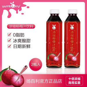 扬百利（yumberry）10倍浓缩杨梅汁家用酸梅汤果汁网红奶茶火锅餐饮店商用饮料1000g 1000g*2瓶装