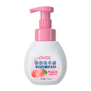OVDL泡沫洗手液300ml 泡沫细腻洁净易冲洗水蜜桃香型成人家用通用