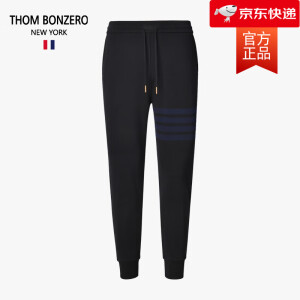 THOM BONZEROTB美式经典中灰色四条杠卫裤男女轻奢汤姆潮牌运动休闲男长裤 黑色 1码/30 (115-130斤)