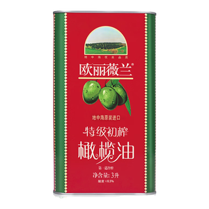 欧丽薇兰 Olivoila 食用油 压榨 特级初榨橄榄油红装3L（地中海原装进口）