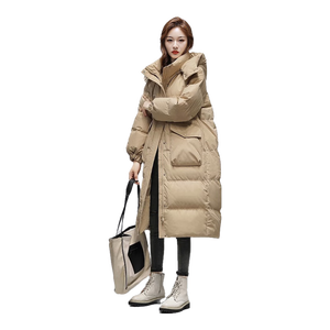 鸭鸭（YAYA）羽绒服女新款长款冬季加厚品牌时尚休闲宽松舒适百搭加厚外套KL 黑色 L (165)