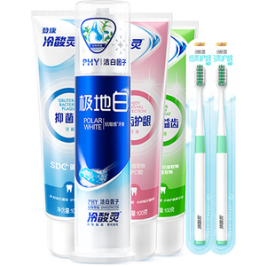 冷酸灵极地白牙膏套装 多效护理抗敏感 美白牙齿 护龈固齿4支装430g