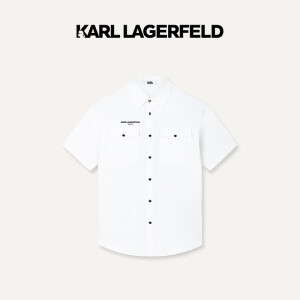 Karl Lagerfeld卡尔拉格斐轻奢老佛爷男装 2024夏款KARL印花休闲外搭短袖衬衫 本白 46