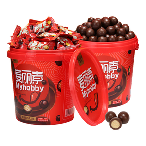 棵力果 麦丽素桶装 128g约50大颗 巧克力豆 喜糖 儿童零食 伴手礼