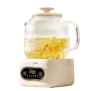 美的（Midea）花漾0胶水全玻璃全自动养生壶 办公室多功能煮茶壶 烧水壶电热水壶煮茶器1L MK-YS10B101