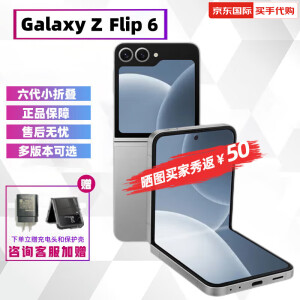 三星（SAMSUNG）Samsung Galaxy Z Flip6 新款 大视野外屏 小折叠六代 AI智能手机 星夜银 12+512G【港版】联保