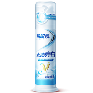 冷酸灵去渍亮白抗敏感泵式牙膏留兰薄荷味125g【吴磊推荐】