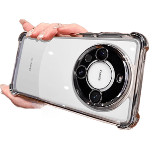 适用于华为mate70pro手机壳超强防摔mate60/50pro+新款全包带镜头膜透明E高级感女mate40男潮简约 【太空银】带镜头膜四角气囊防摔 mate70pro+
