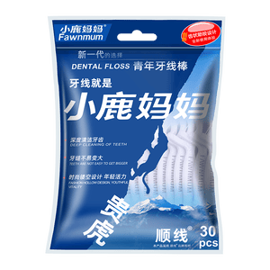 小鹿妈妈品质细滑牙线棒牙签家庭装超细牙线棒30支