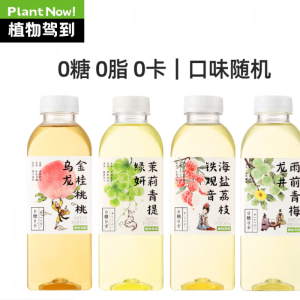 植物驾到0糖0卡0脂多口味果茶饮料 500ml/瓶 金桂乌龙茉莉青提海盐荔枝 金桂桃桃500ml*15瓶