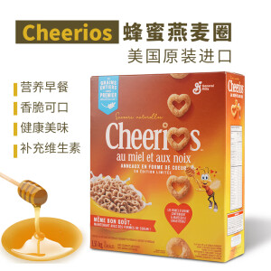 General Mills 美国通用磨坊General mills蜂蜜全麦圈冲饮早餐即食麦片泡牛奶 蜂蜜麦圈1.5kg保质期至25-4月