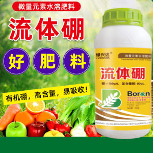 绿兴达流体硼叶面肥果树保花保果药防落果油菜液体硼肥农用硫体硼水溶肥 流体硼500g*1瓶