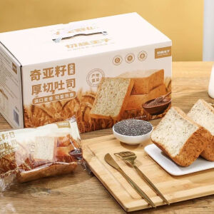 切糕王子切糕王子奇亚籽全麦吐司750g*1箱厚切面包营养早餐代餐饱腹零食