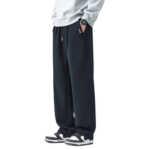 JEEP吉普休闲裤男夏季直筒裤宽松阔腿裤子弹力运动男裤 黑色 XL