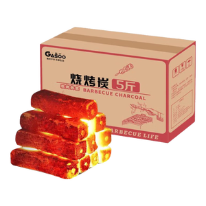 格术烧烤炭无烟竹炭烧烤炉木炭速燃烧烤碳围炉条形空心炭火锅炭5斤