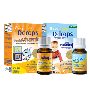 Ddrops滴卓思维生素d3+ad滴剂400iu套装0-1岁初生婴幼儿童 无敏原150项