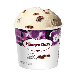 哈根达斯（Haagen-Dazs）葡萄朗姆酒口味冰淇淋 100ml/杯 雪糕
