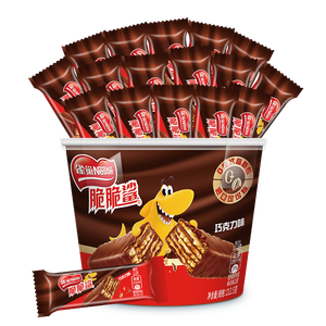 雀巢脆脆鲨威化饼干巧克力味桶装212.5g 休闲零食充饥饱腹独立包装