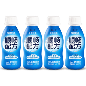 简爱顺畅配方酸奶110g*4瓶 LGG益生菌GOS益生元膳食纤维 餐后顺畅