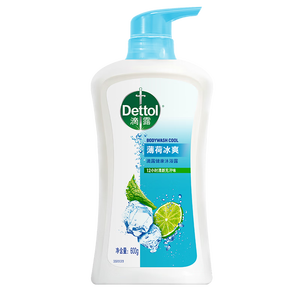 滴露（Dettol）沐浴露薄荷冰爽600g身体沐浴液乳 沐浴露男女士持久留香