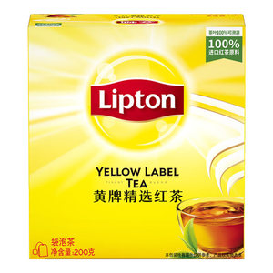 立顿红茶黄牌精选红茶2g*100袋泡装茶包茶叶下午冷泡茶奶茶原料