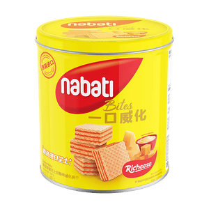 丽芝士（Richeese）纳宝帝印尼进口威化饼干奶酪味300g/罐 休闲零食 早餐代餐送礼