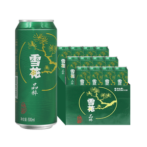 雪花啤酒(Snowbeer)晶粹 500ml*12听 新鲜拉格清爽口感 自营热销