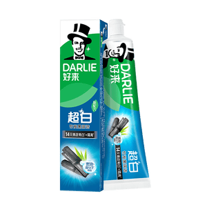 好来（DARLIE）原黑人超白竹炭深洁牙膏清新口气去黄去牙渍温和亮白含氟190g