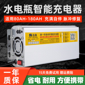 纽福克斯（NFA）电动三轮车水电瓶充电器蓄电池组48V60V72V100AH大功率智能充电机 6块水电瓶72V15A充满自停 三孔