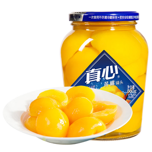真心黄桃罐头880g 水果罐头 大连对半黄桃 过年送礼餐后休闲年货黑五