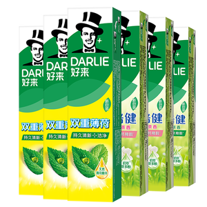 好来（DARLIE）原黑人茶倍健双重薄荷牙膏持久清新去臭去渍茶香健齿护龈共570g