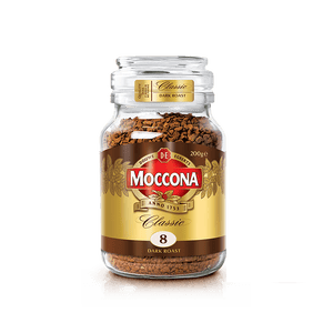 摩可纳（Moccona）经典8号冻干速溶黑咖啡200g瓶装 深度烘焙进口拿铁美式冷萃0糖
