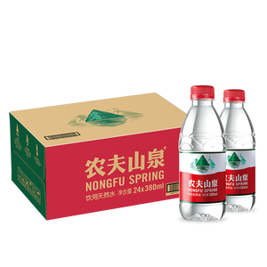 农夫山泉 饮用水饮用天然水380ml*24瓶 办公商务会议 塑膜纸箱随机发货