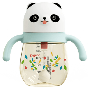 贝亲（Pigeon）防胀气 熊猫儿童防呛防漏喝水喝奶ppsu吸管奶瓶杯 300ml 12月