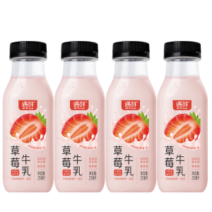 新希望遇鲜鲜果奶草莓牛奶255mL*4瓶清新美味【新品上市】