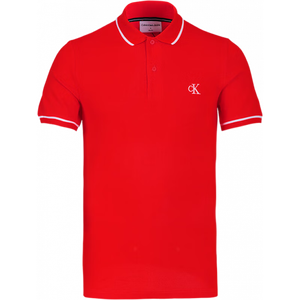 Calvin Klein时尚经典百搭短袖POLO衫服饰多个颜色翻领11971节日礼物 红色 M