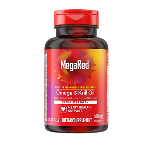 MegaRed脉拓南极磷虾油软胶囊深海鱼油omega-3美国进口高纯度500mg 80粒