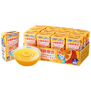 小鹿蓝蓝沁甜脐橙饮125ml*12盒100%原果汁含量0添加儿童果汁橙汁饮料