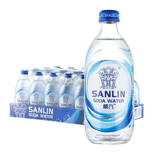 三麟苏打水350ml*24瓶 旋盖版无糖原味苏打汽水0糖0脂0卡气泡水整箱装