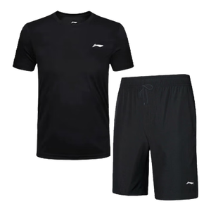 李宁（LI-NING）运动套装男夏短袖短裤速干健身服跑步篮球训练衣服饰日常透气吸汗