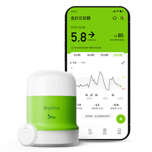 鱼跃（yuwell）安耐糖动态血糖仪Anytime5Pro免扎手指家用医用16天持续监测2盒装