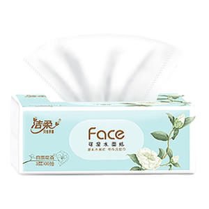 洁柔抽纸face白茶纸巾餐巾纸可湿水面巾纸纸抽擦手纸面纸卫生纸 3层 100抽*1包