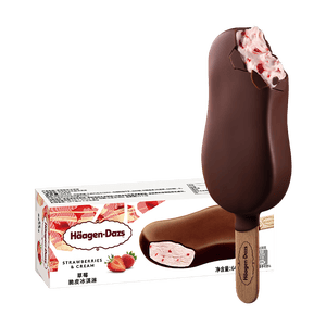 哈根达斯（Haagen-Dazs）草莓口味脆皮条冰淇淋 64g/支 雪糕