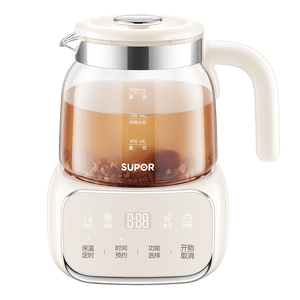苏泊尔（SUPOR）养生壶 烧水壶煮茶壶 恒温壶 家用热水壶保温壶花茶壶电热水壶 全玻璃0胶水 1L SW-10Y05Q