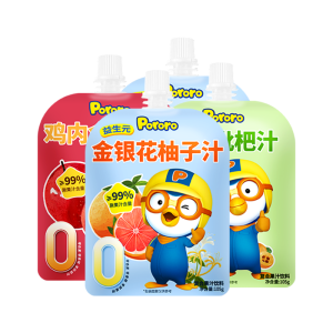 啵乐乐（Pororo）混合味儿童饮料果汁含量大于99%4袋装105ml*4