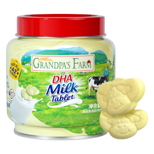爷爷的农场DHA牛乳奶片60g高钙无添加白砂糖儿童营养零食 出游零食